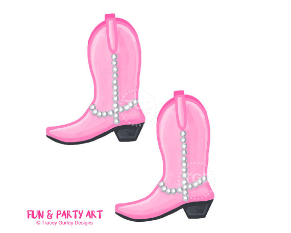 570x456 Cowboy Boot Clipart Pink Cowboy Boots Invitation Art
