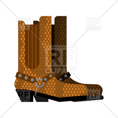 400x400 Cowboy Boots Made Python Leather Royalty Free Vector Clip Art
