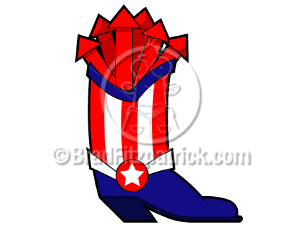 432x324 Patriotic Cowboy Boot Clip Art