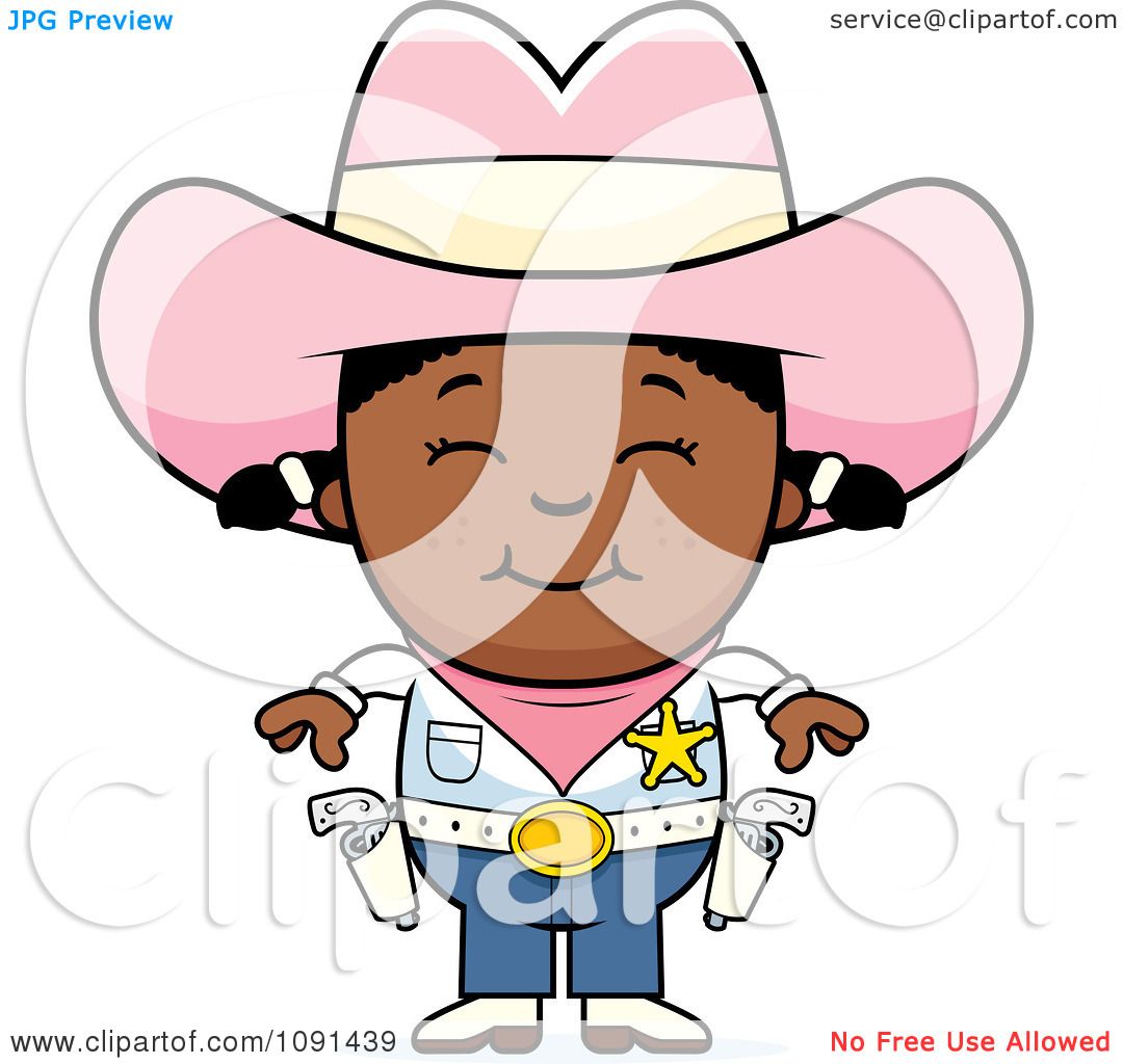 1080x1024 Clipart Happy Black Sheriff Cowgirl Kid