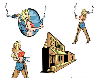 340x270 Cowgirl Clipart Etsy