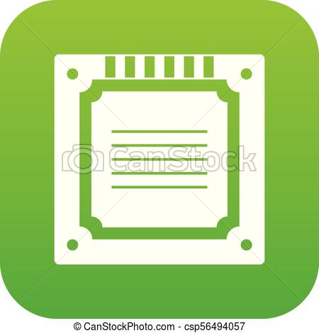 450x470 Modern Multicore Cpu Icon Digital Green For Any Design Clipart