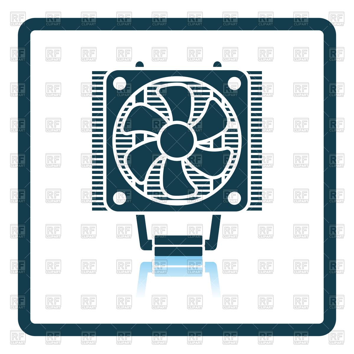 1200x1200 Shadow Reflection Design Of Cpu Fan Icon Royalty Free Vector Clip
