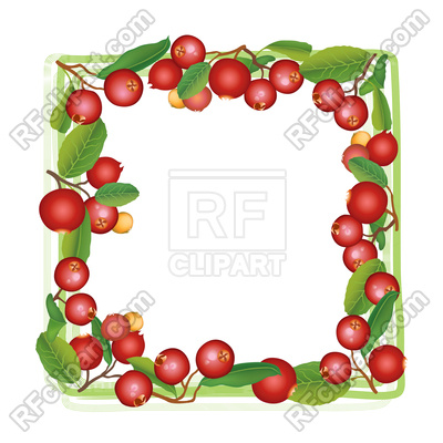 400x400 Cranberry Summer Frame Royalty Free Vector Clip Art Image