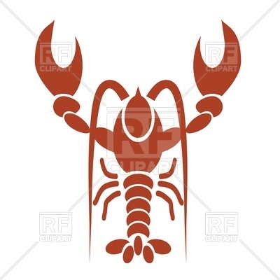 400x400 Silhouette Of Red Lobster Or Crawfish Vector Image Vector