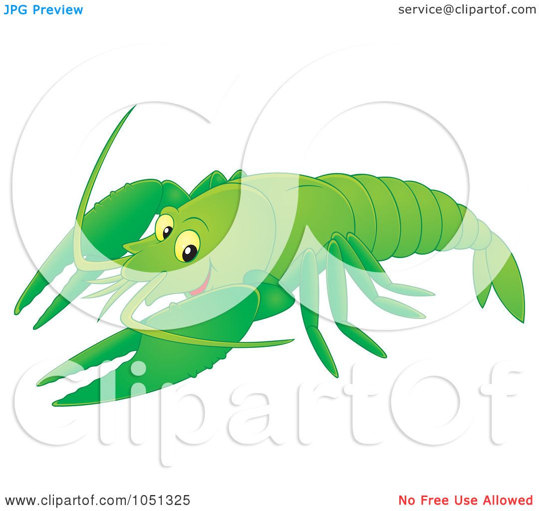 1080x1024 Royalty Free Vector Clip Art Illustration Of A Green Crayfish By
