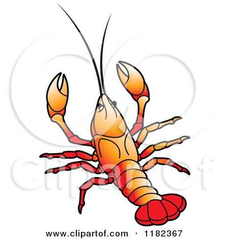 450x470 Clipart Of An Orange Crayfish