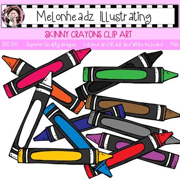 350x350 Skinny Crayons Clip Art