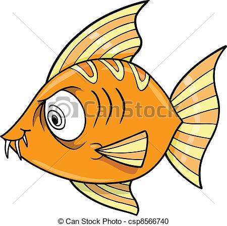 450x449 Crazy Insane Fish Ocean Vector Illustration Vector Clipart