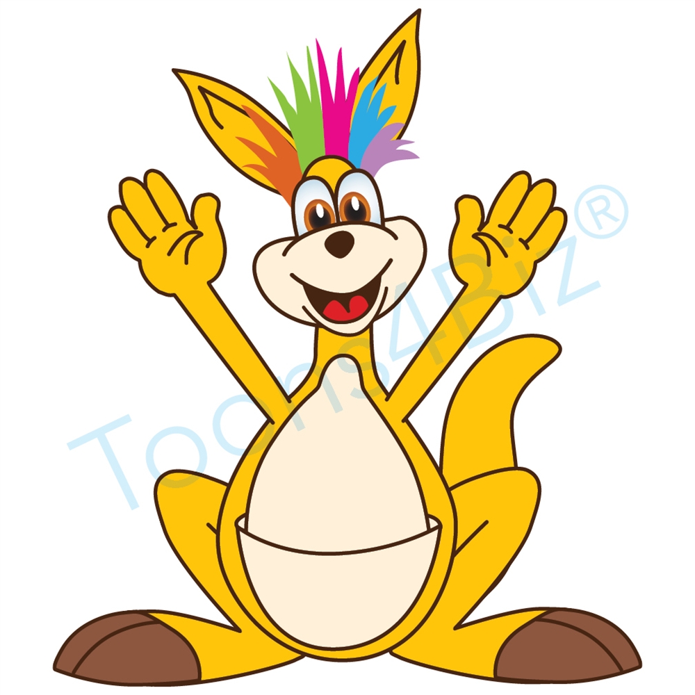 1000x1000 Kangaroo Mascot Clip Art With Crazy Hair