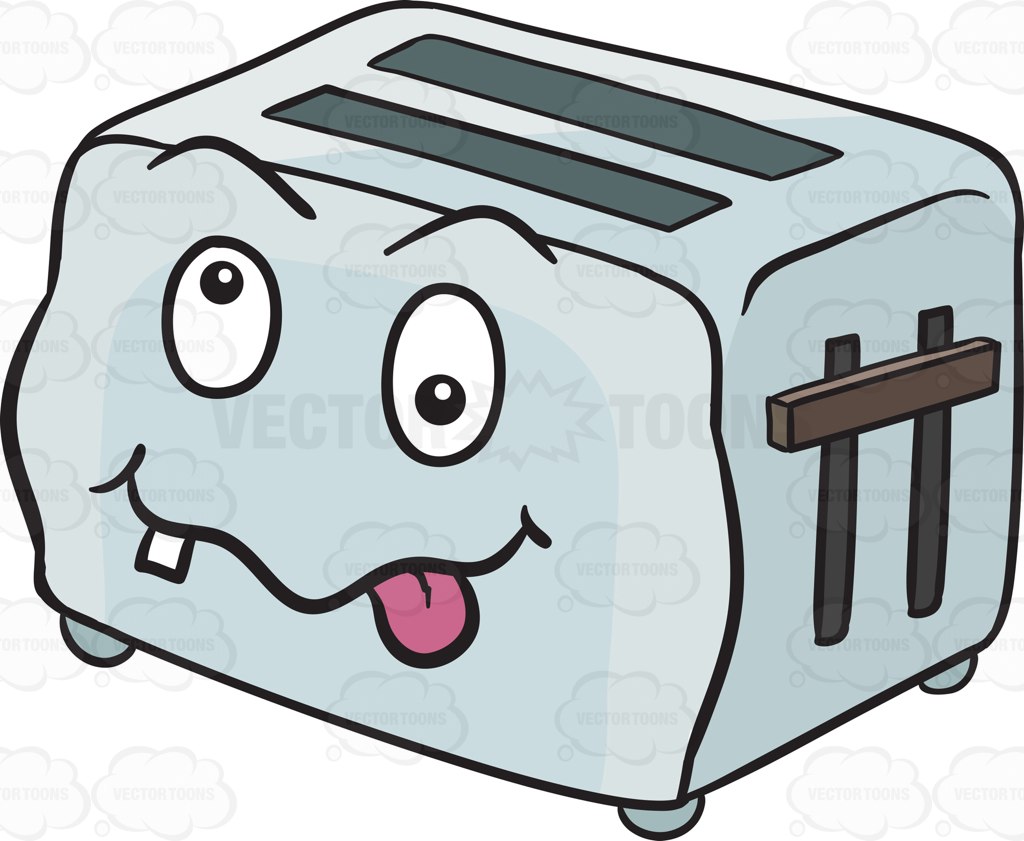 1024x841 Crazy Looney Pop Up Toaster Emoji Cartoon Clipart Vector Toons