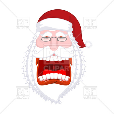 400x400 Crazy Santa Shout Royalty Free Vector Clip Art Image