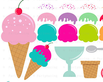 340x270 Ice Cream Clipart Set