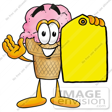 450x450 Clip Art Graphic Of A Strawberry Ice Cream Cone Cartoon Character