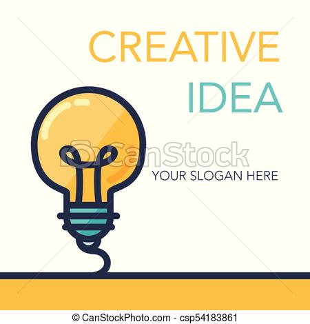 450x470 Simple Creative Success Idea Banner. Innovation Symbol . Clip
