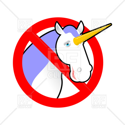 400x400 Red Stop Sign With Unicorn, Stop Magical Animal Royalty Free