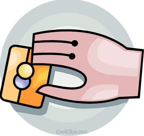 480x454 Hand And Credit Card Royalty Free Vector Clip Art Illustration