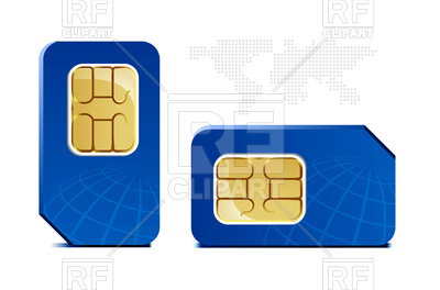 400x264 Sim Card With Globe And Map Royalty Free Vector Clip Art Image