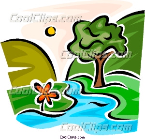 300x287 Mountain Creek With Trees Clip Art