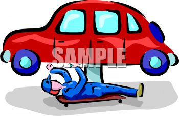 350x228 Mechanic On A Creeper Under A Car