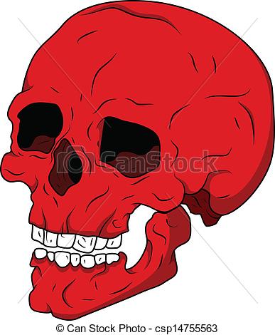387x470 Creepy Skull Vector. Drawing Art Of Cartoon Scary Red Skull