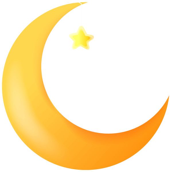 600x600 Cartoon Crescent Moon With A Funny Faces