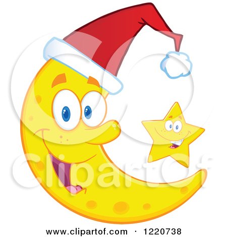 450x470 Clipart Of A Happy Crescent Moon Mascot