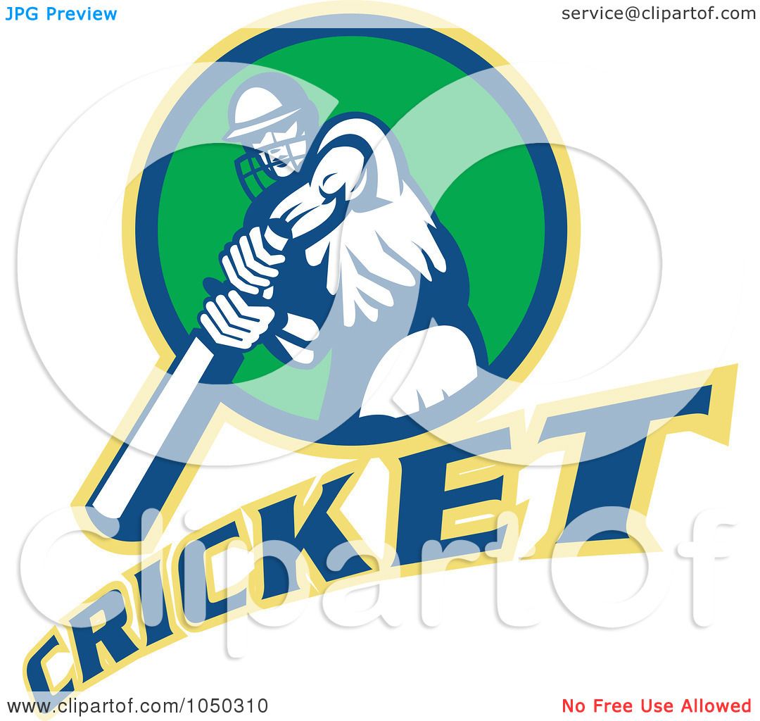 1080x1024 Royalty Free (Rf) Clip Art Illustration Of A Cricket Player Logo