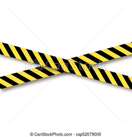 450x470 Yellow And Black Danger Ribbons. Police Line, Crime Scene