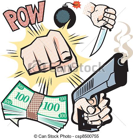 450x469 Comic Crime. Cliprt Collection In Comic Book Style