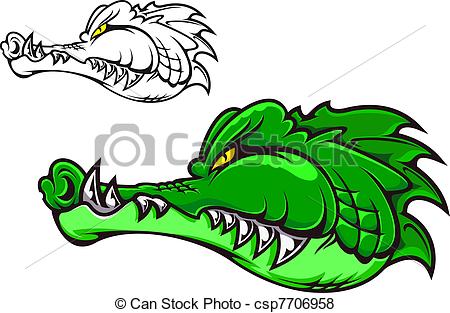 450x313 Cartoon Crocodile Head For Tattoo Or Mascot Design Vector