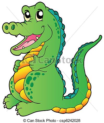 399x470 Cartoon Standing Crocodile