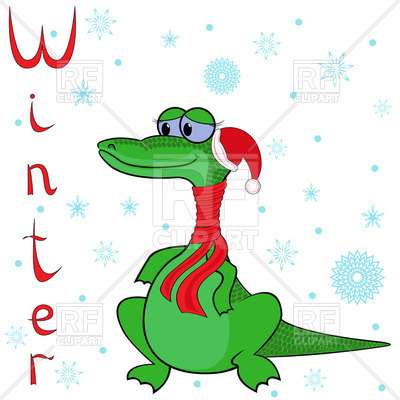 400x400 Cartoon Crocodile Wrapped In A Scarf
