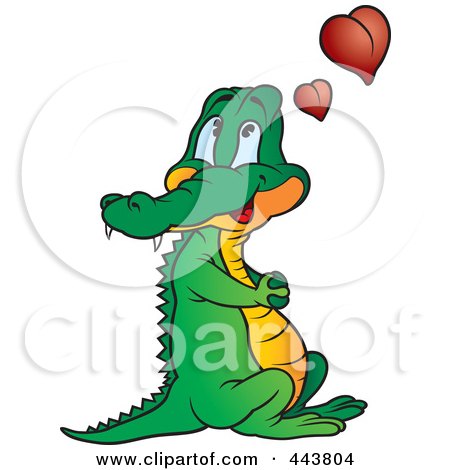 450x470 Royalty Free (Rf) Clip Art Illustration Of A Crocodile Brushing