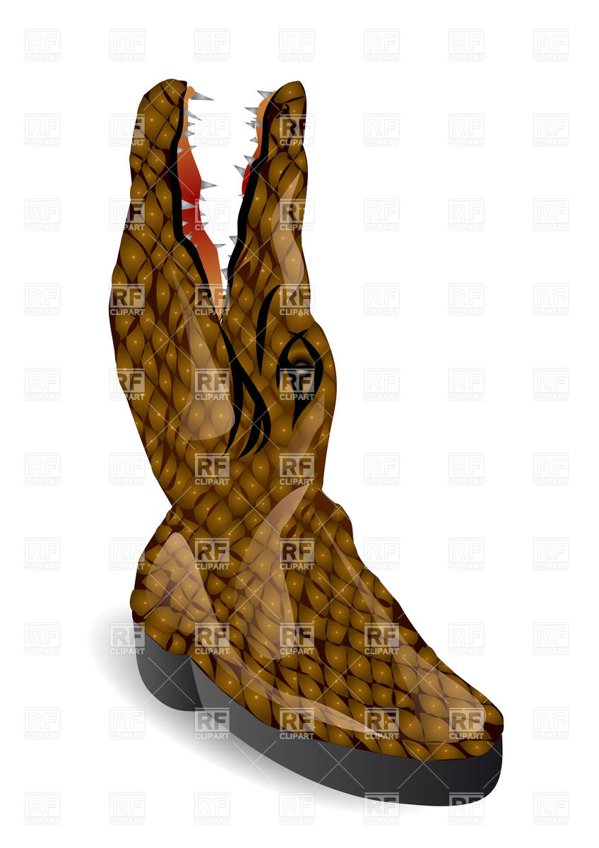 848x1200 Stylized Boot Made Of Crocodile Royalty Free Vector Clip Art Image