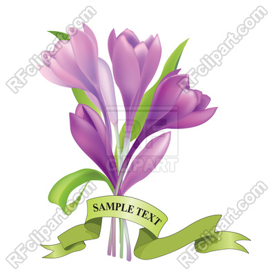 400x400 Flower Crocus Bouquet Royalty Free Vector Clip Art Image