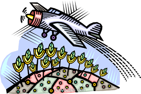 480x323 Airplane Crop Dusting Royalty Free Vector Clip Art Illustration