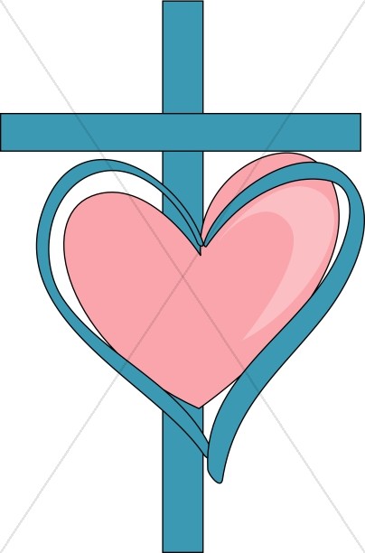 404x612 Sweet Cross And Heart Christian Heart Clipart