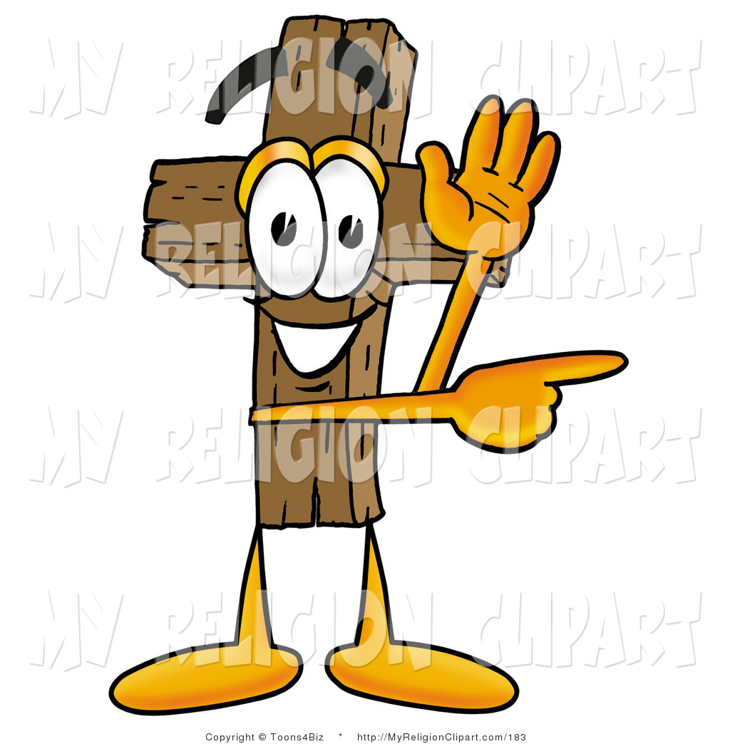 1024x1044 Religion Clip Art Of A Wooden Christian Cross Mascot Cartoon