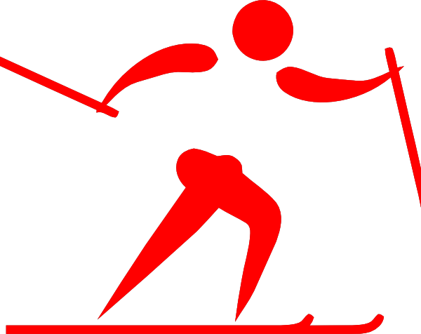 600x476 Pictogram Ski Cross Red Clip Art