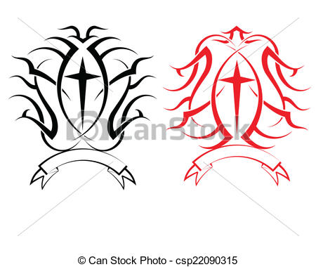 450x380 Tattoo Christian Cross Vector Art Vector Clip Art