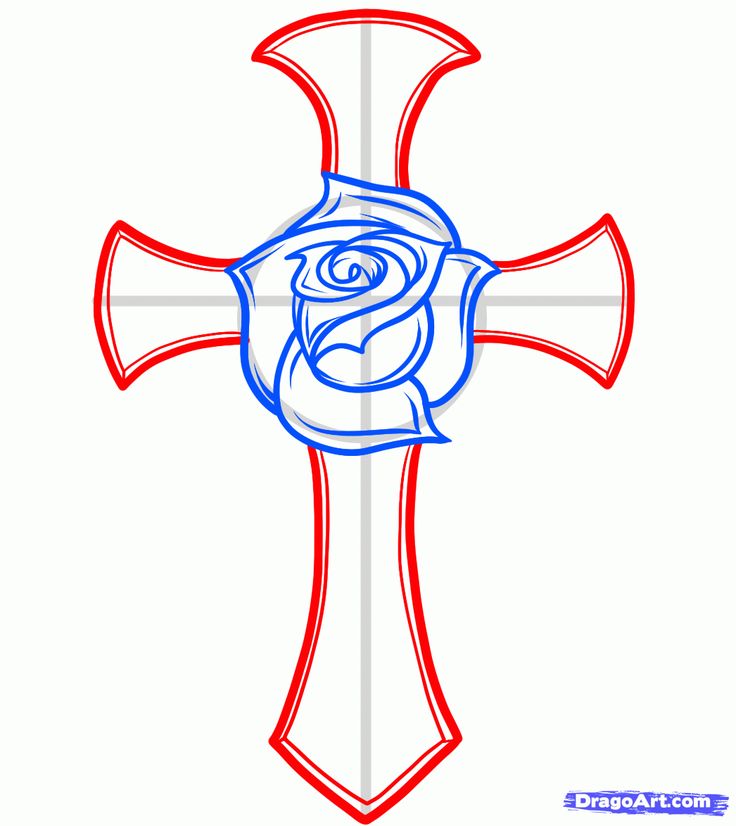 736x826 Drawn Cross Rose