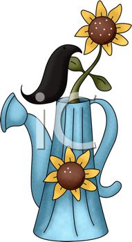 191x350 Sunflower In A Watering Can With A Crow