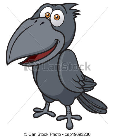393x470 Vector Illustration Of Cartoon Crow Vectors