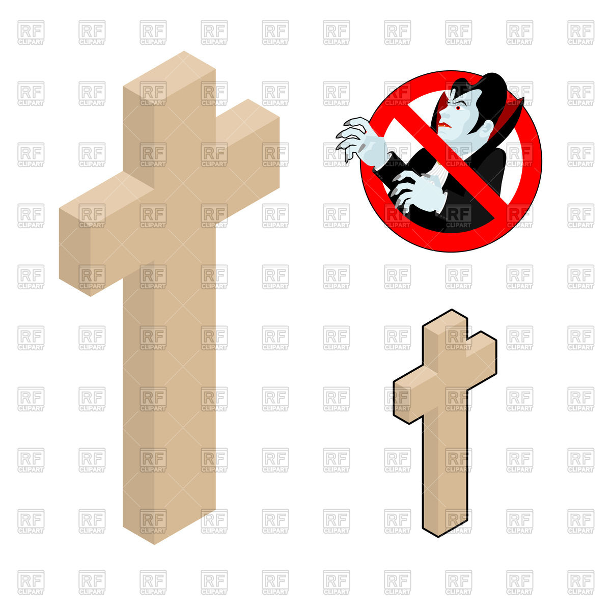 1200x1200 Wood Cross, Crucifix Against Vampires Royalty Free Vector Clip Art
