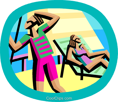 480x417 Relaxing On A Cruise Ship Royalty Free Vector Clip Art