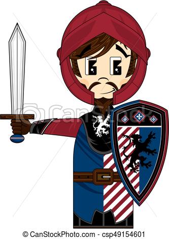 333x470 Medieval Knight With Sword. Vector Illustration Of A Mini Medieval