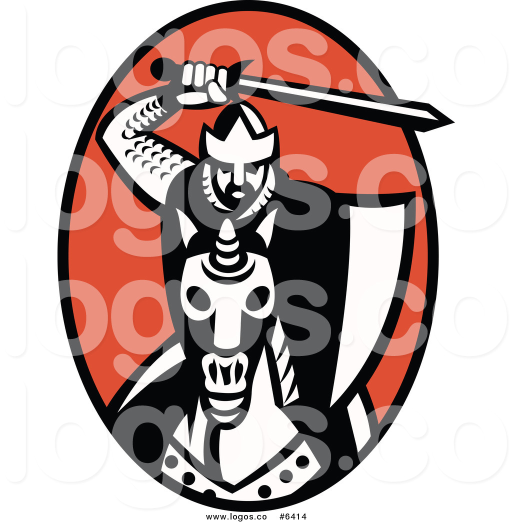 1024x1044 Royalty Free Clip Art Vector Logo Of A Horseback Knight Holding Up