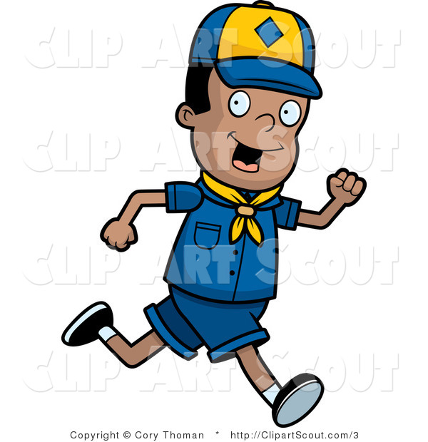 600x620 Clipart Of A Black Cub Scout Boy Jogging By Cory Thoman