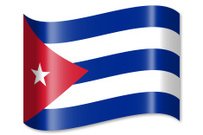 203x135 Cuba Flag Waving Set Stock Vectors